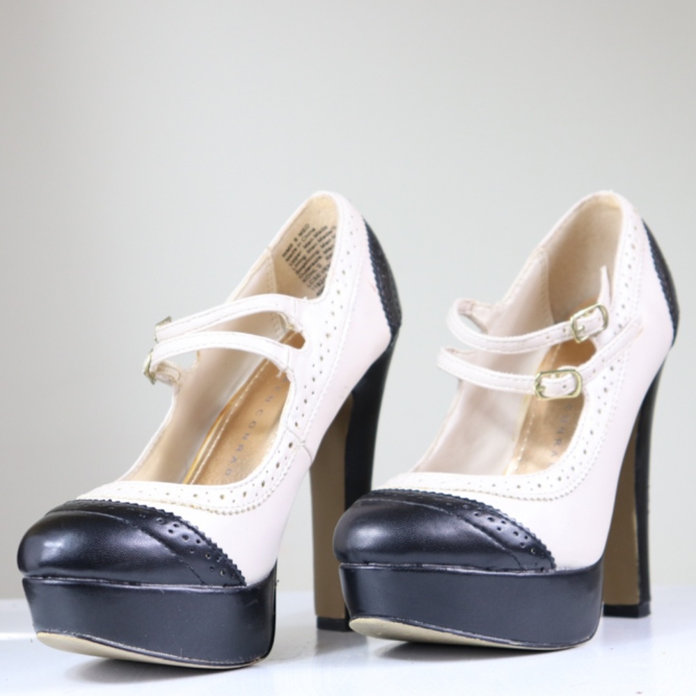 Oxford Saddle Platform Heels - Size 6